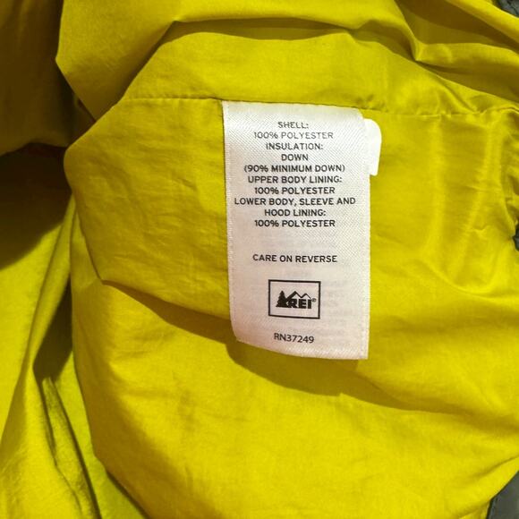 REI Women’s Silver-Gray Winter Hooded Down Puffer Pockets Jacket Coat Women XL - Picture 4 of 5